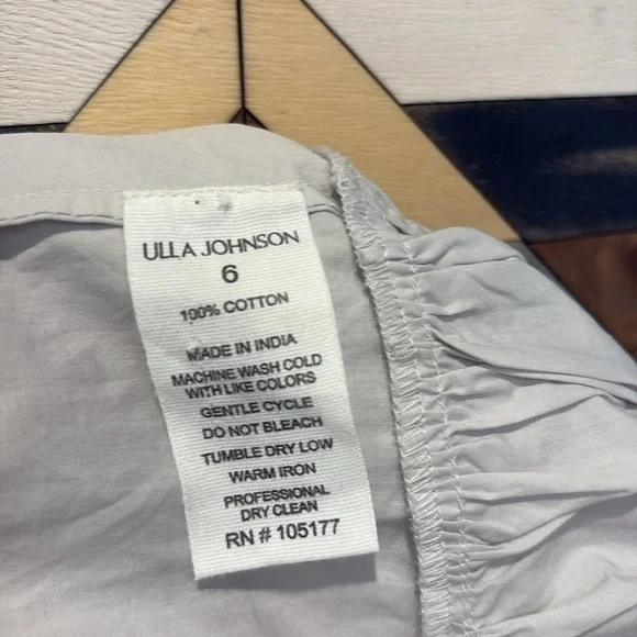 Ulla Johnson Sena Tiered Flutter-Sleeve Ruffle Dress in Dove size 6 - Picture 9 of 13